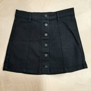 Denim button up classic minimalist mini skirt